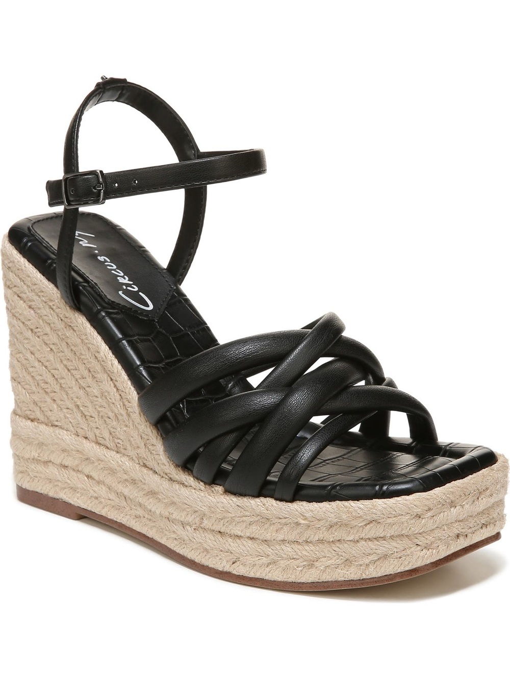 Circus by Sam Edelman Black Platform Espadrille Wedge Sandals NEW - Picture 3 of 6